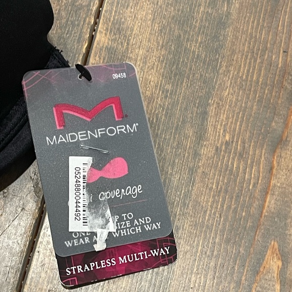 NWT Maidenform Women’s Demi Coverage Solid Black Underwire Strapless 36D #09458 - Picture 2 of 10